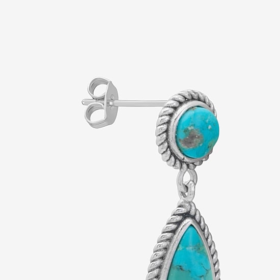 Womens Enhanced Blue Turquoise Sterling Silver 2-pc. Jewelry Set