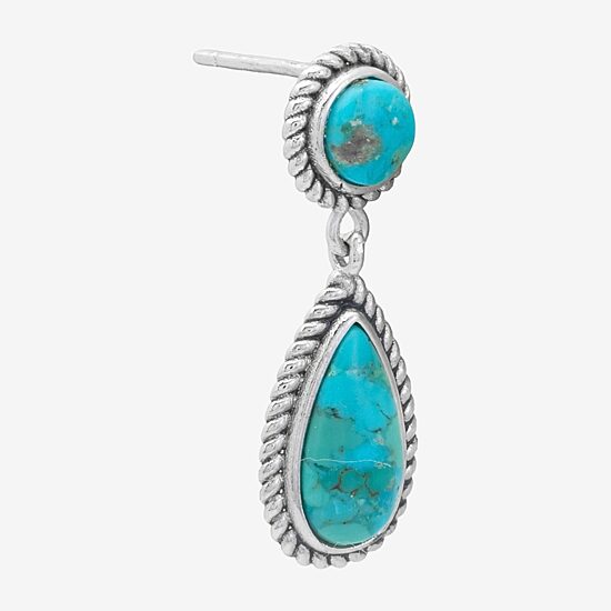 Womens Enhanced Blue Turquoise Sterling Silver 2-pc. Jewelry Set