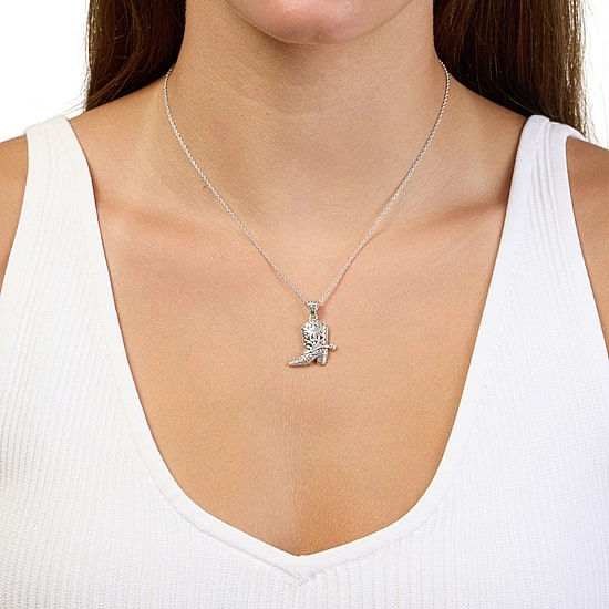 Womens Sterling Silver 16 Inch Pendant Necklace