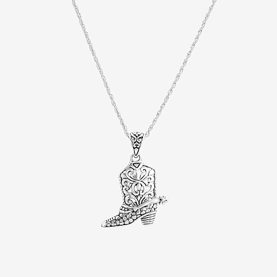 Womens Sterling Silver 16 Inch Pendant Necklace