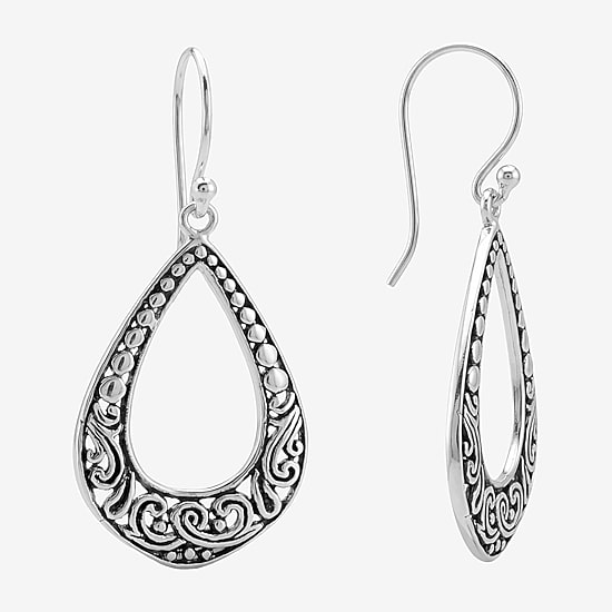 Womens Sterling Silver Drop Earrings