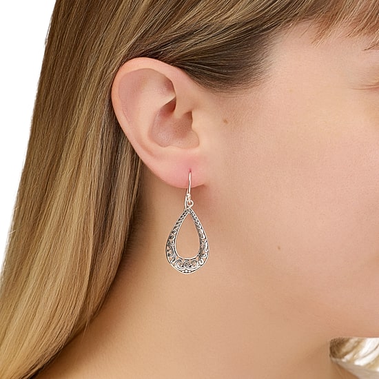 Womens Sterling Silver Drop Earrings
