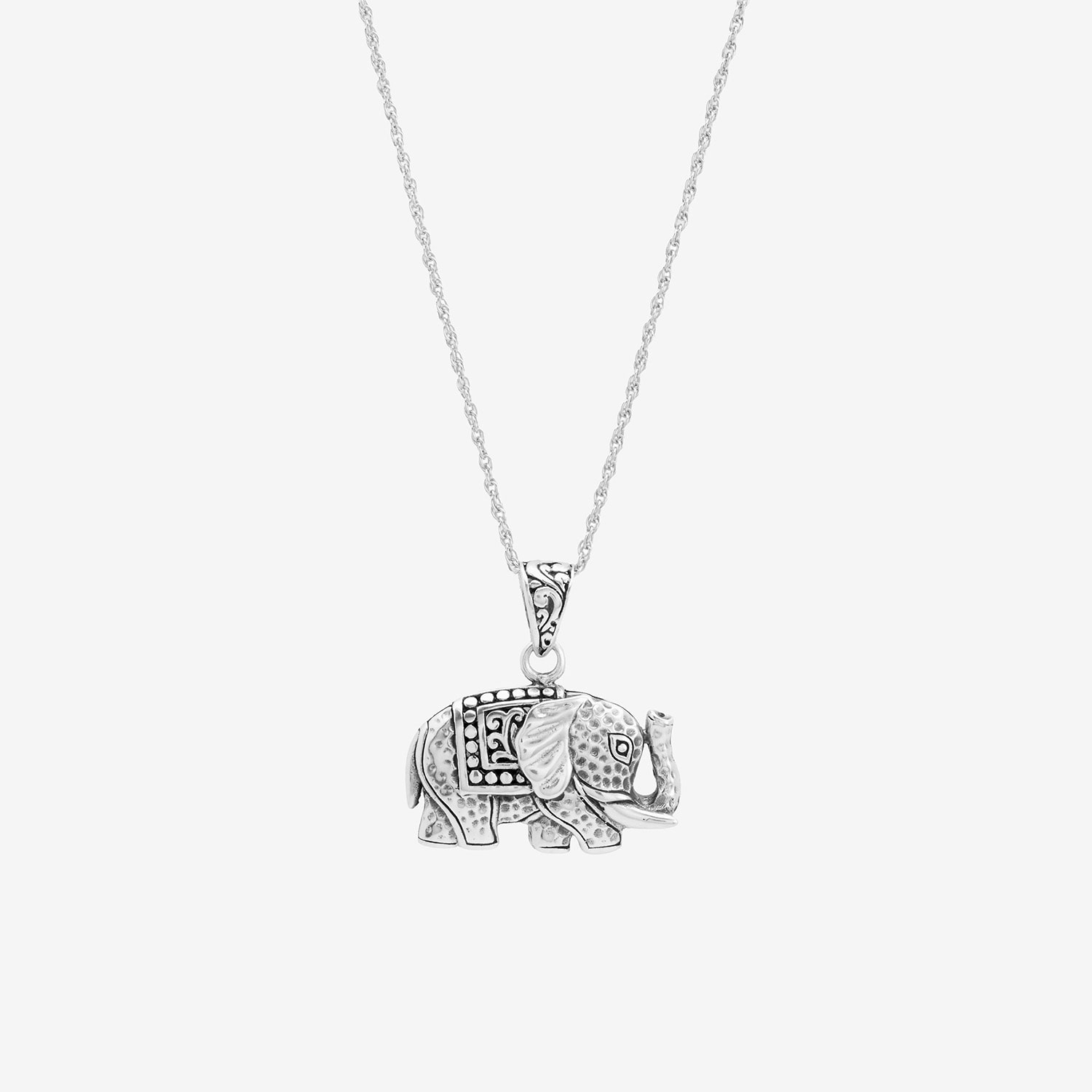 Elephant Womens Sterling Silver 16 Inch Pendant Necklace