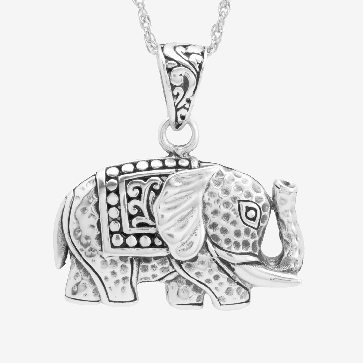 Elephant Womens Sterling Silver 16 Inch Pendant Necklace