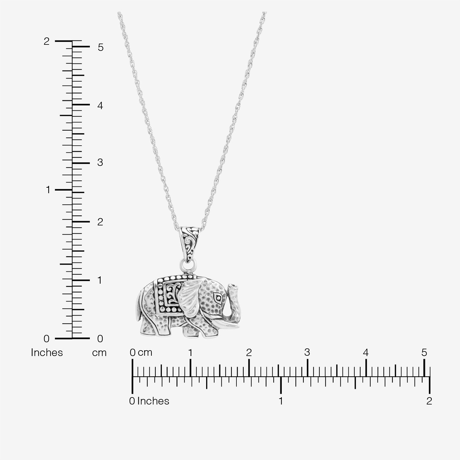 Elephant Womens Sterling Silver 16 Inch Pendant Necklace