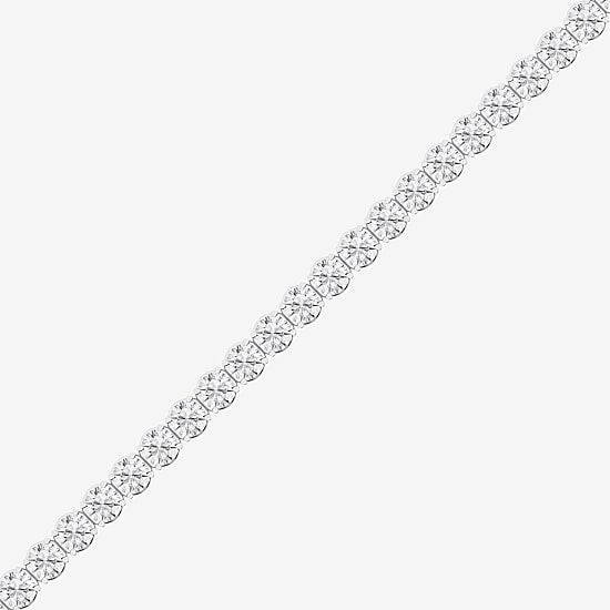 (F / Si1-Si2) Womens 7 Ct.T.W. Lab Grown White Diamond Sterling Silver 6 1/2 Inch Tennis Bracelet
