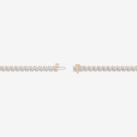 (F / Si1-Si2) Womens 10 Ct.T.W. Lab Grown White Diamond 14K Gold Over Silver 6 1/2 Inch Tennis Bracelet