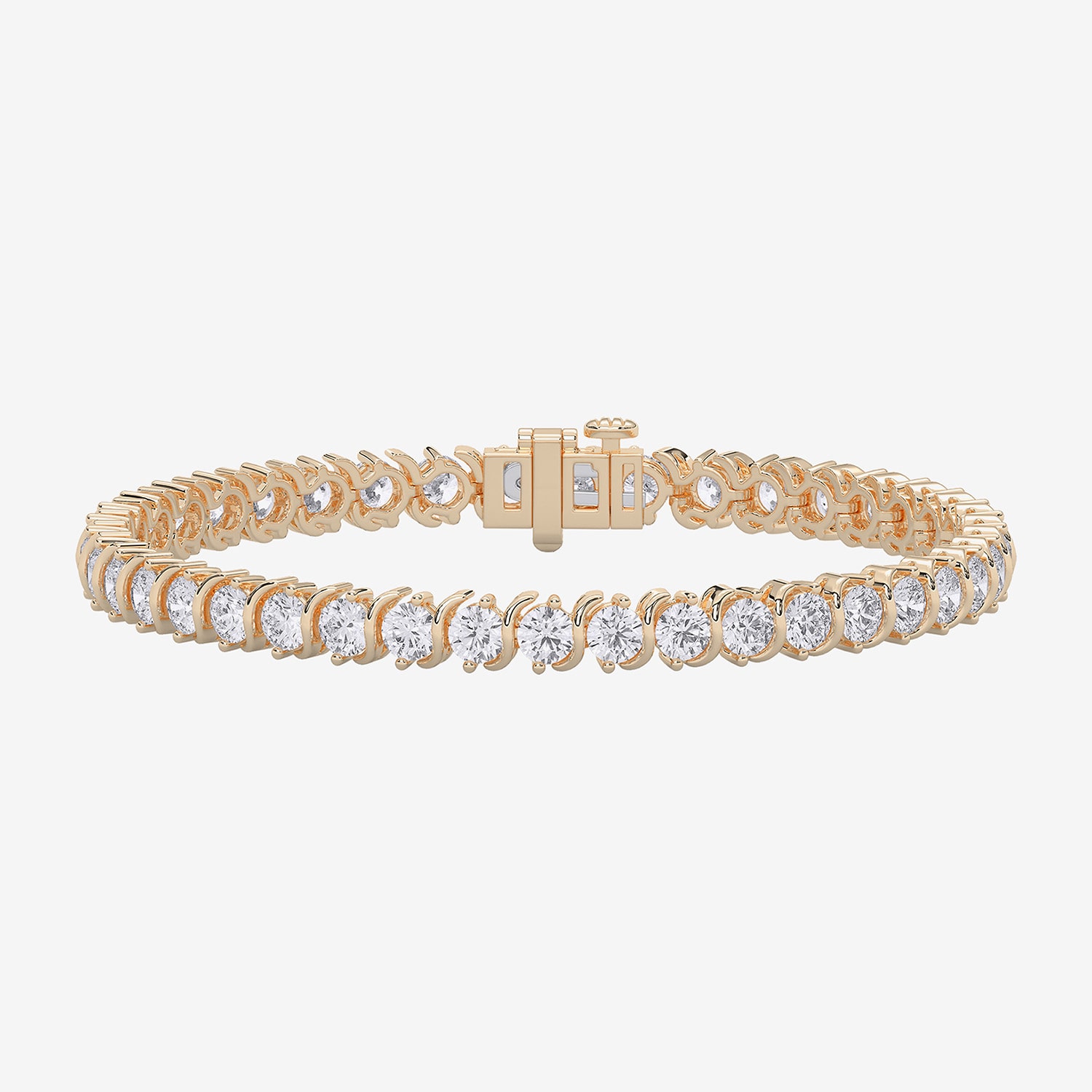 (F / Si1-Si2) Womens 10 Ct.T.W. Lab Grown White Diamond Sterling Silver 8 Inch Tennis Bracelet