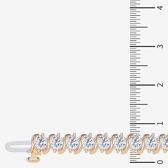 (F / Si1-Si2) Womens 10 Ct.T.W. Lab Grown White Diamond 14K Gold Over Silver 6 1/2 Inch Tennis Bracelet