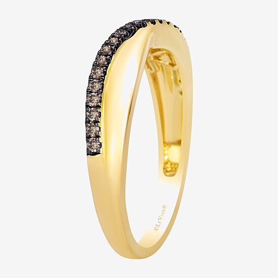 Levian Corp Womens 1/6 CT. T.W. Natural Champagne Diamond 14K Gold Round Band