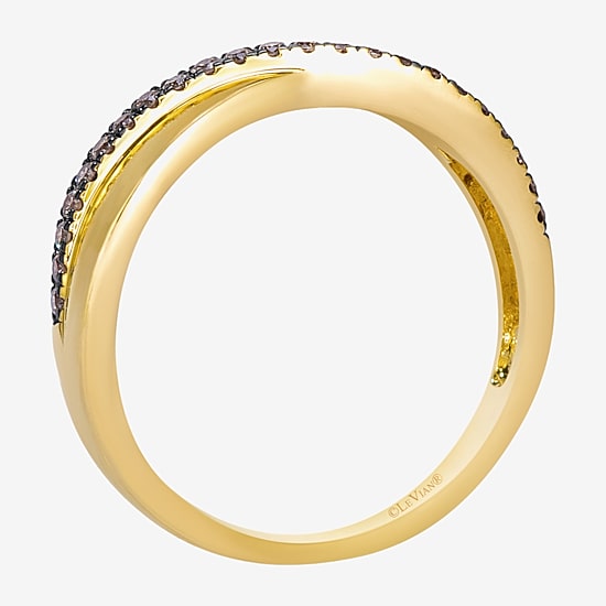 Levian Corp Womens 1/6 CT. T.W. Natural Champagne Diamond 14K Gold Round Band