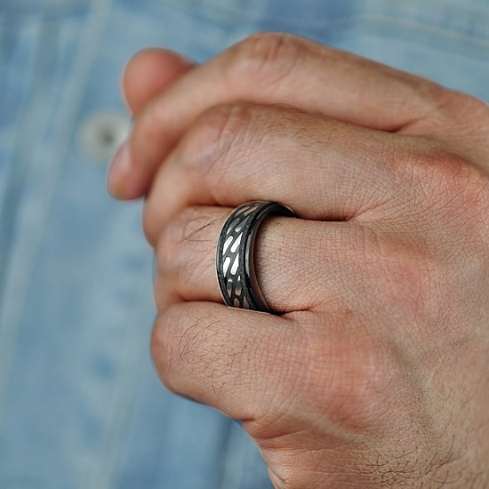 Limited Quantities! Mens 8MM Stainless Steel Band, Color: Two Tone ...