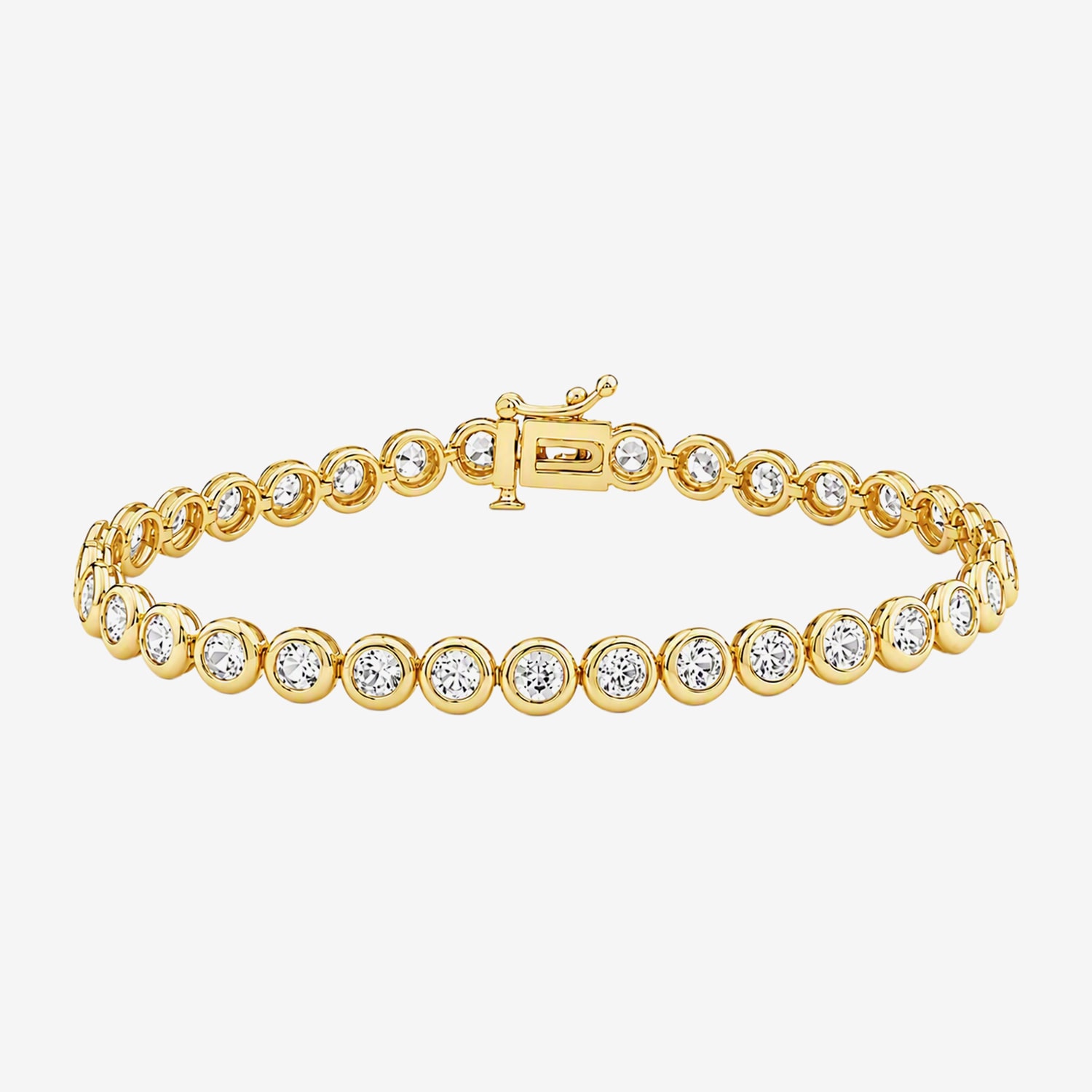 (F / Si2) Womens 5 CT. T.W. Lab Grown White Diamond 14K Gold Over Silver 7.5 Inch Tennis Bracelet