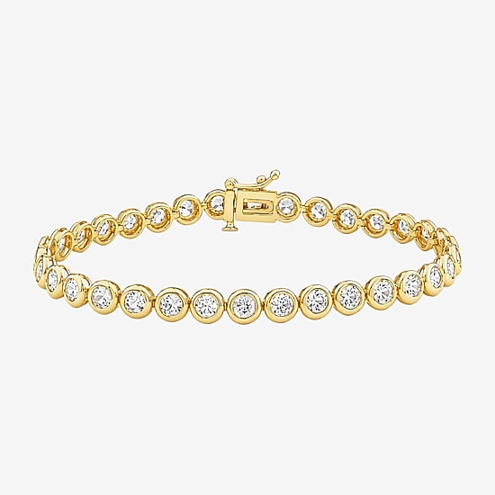 (F / Si2) Womens 5 CT. T.W. Lab Grown White Diamond Sterling Silver 7.5 Inch Tennis Bracelet