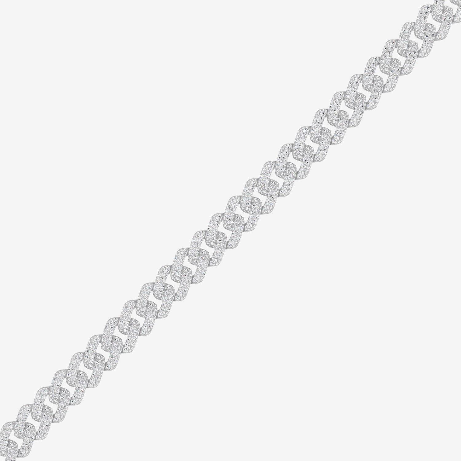 (F / Si2) Mens Sterling Silver 22 Inch Cuban Chain Necklace