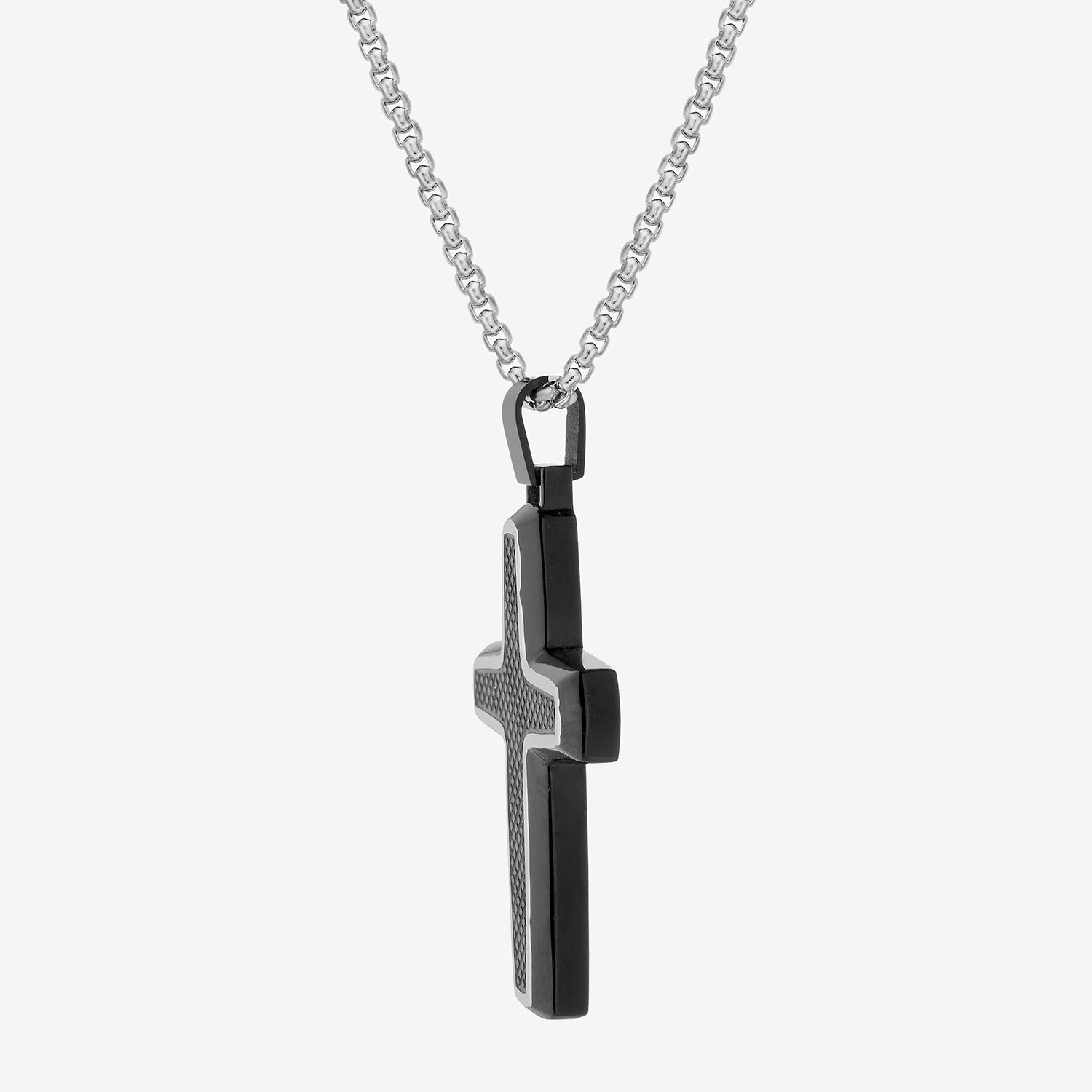 Limited Quantities! Mens Stainless Steel Cross 24 Inch Pendant Necklace