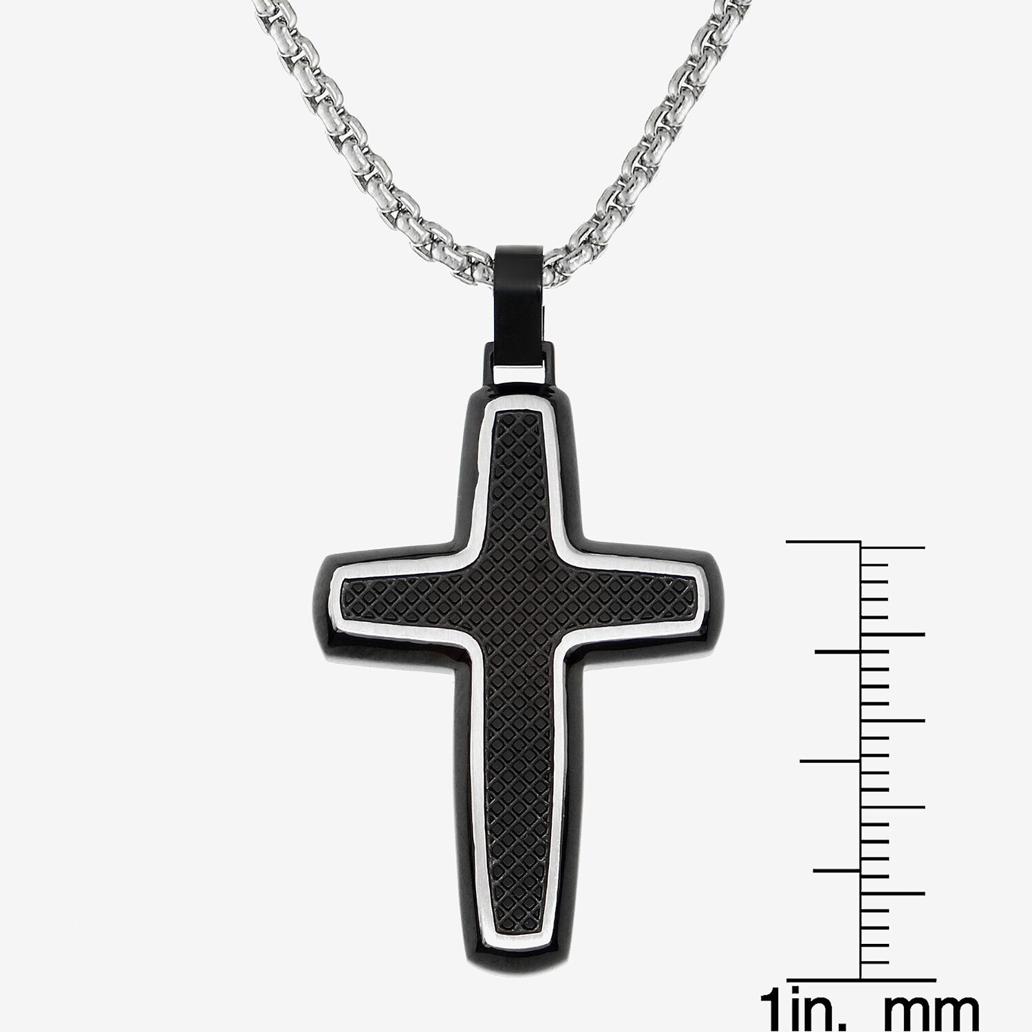 Limited Quantities! Mens Stainless Steel Cross 24 Inch Pendant Necklace