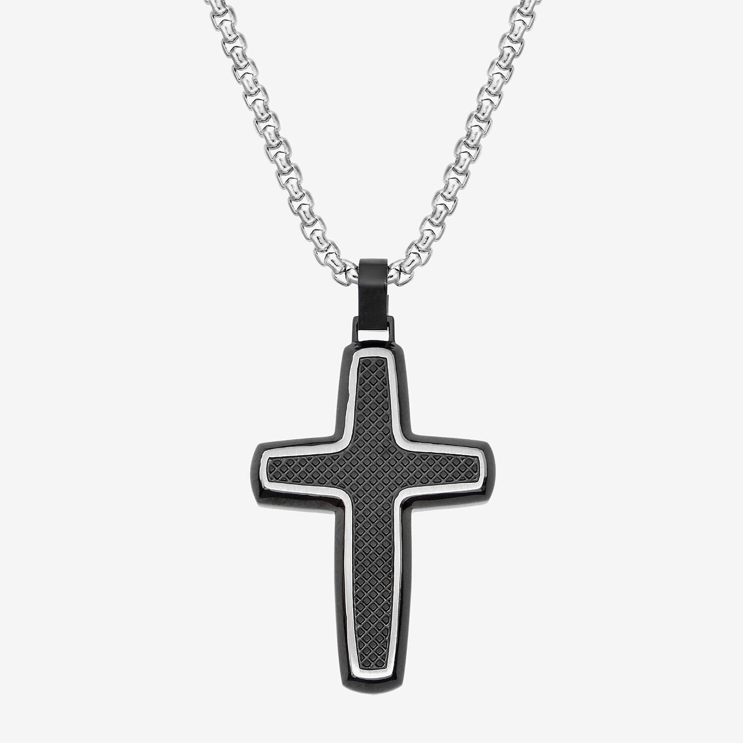 Limited Quantities! Mens Stainless Steel Cross 24 Inch Pendant Necklace