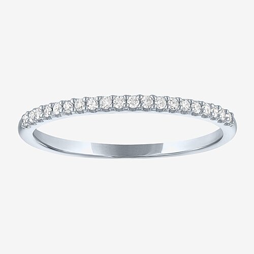 (G-H / Si2-I1) Womens 1/10 CT. T.W. Lab Grown White Diamond 10K Gold Band, 6, White