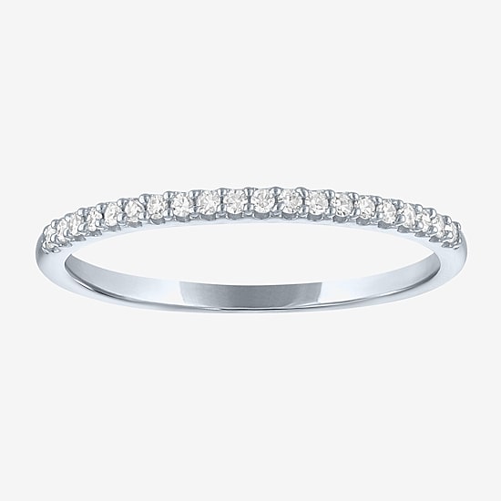 (G-H / Si2-I1) Womens 1/10 CT. T.W. Lab Grown White Diamond 10K Gold Band