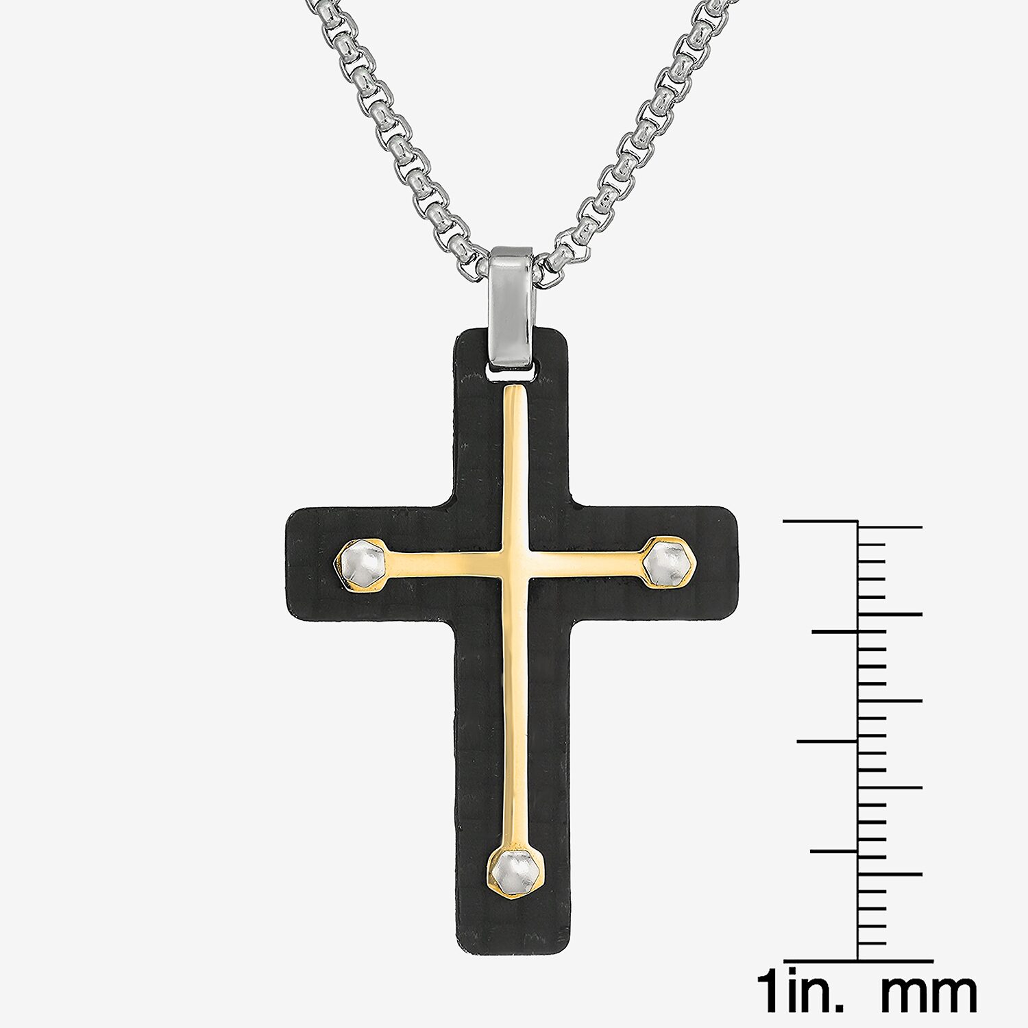 Limited Quantities! Mens Stainless Steel Cross 24 Inch Pendant Necklace