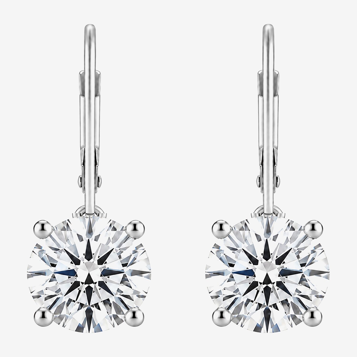 (F / Si2) Womens 5 CT. T.W. Lab Grown White Diamond 14K Gold 23.2mm Round Hoop Earrings