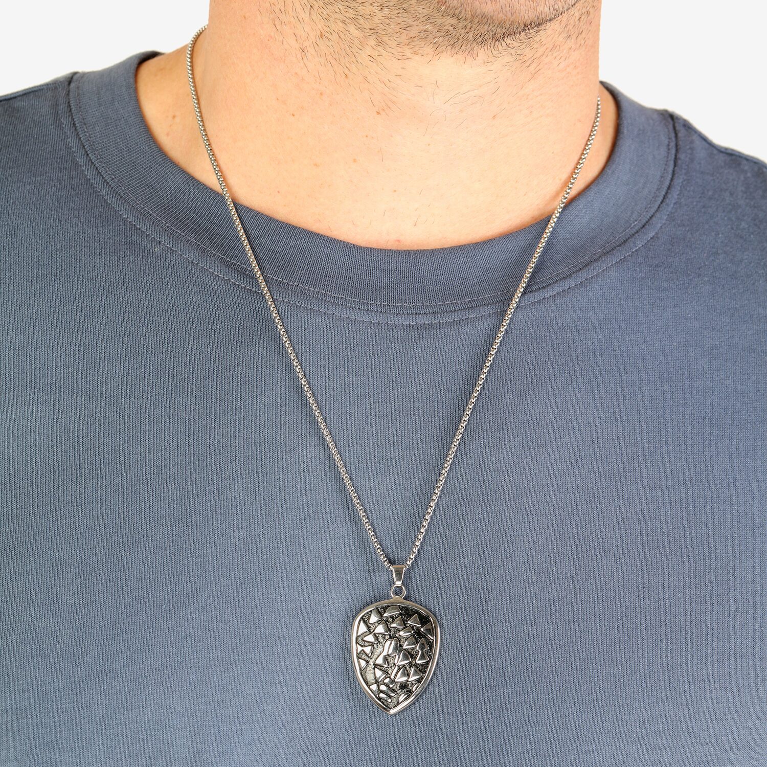 Limited Quantities! Mens White Cubic Zirconia Stainless Steel 24 Inch Pendant Necklace