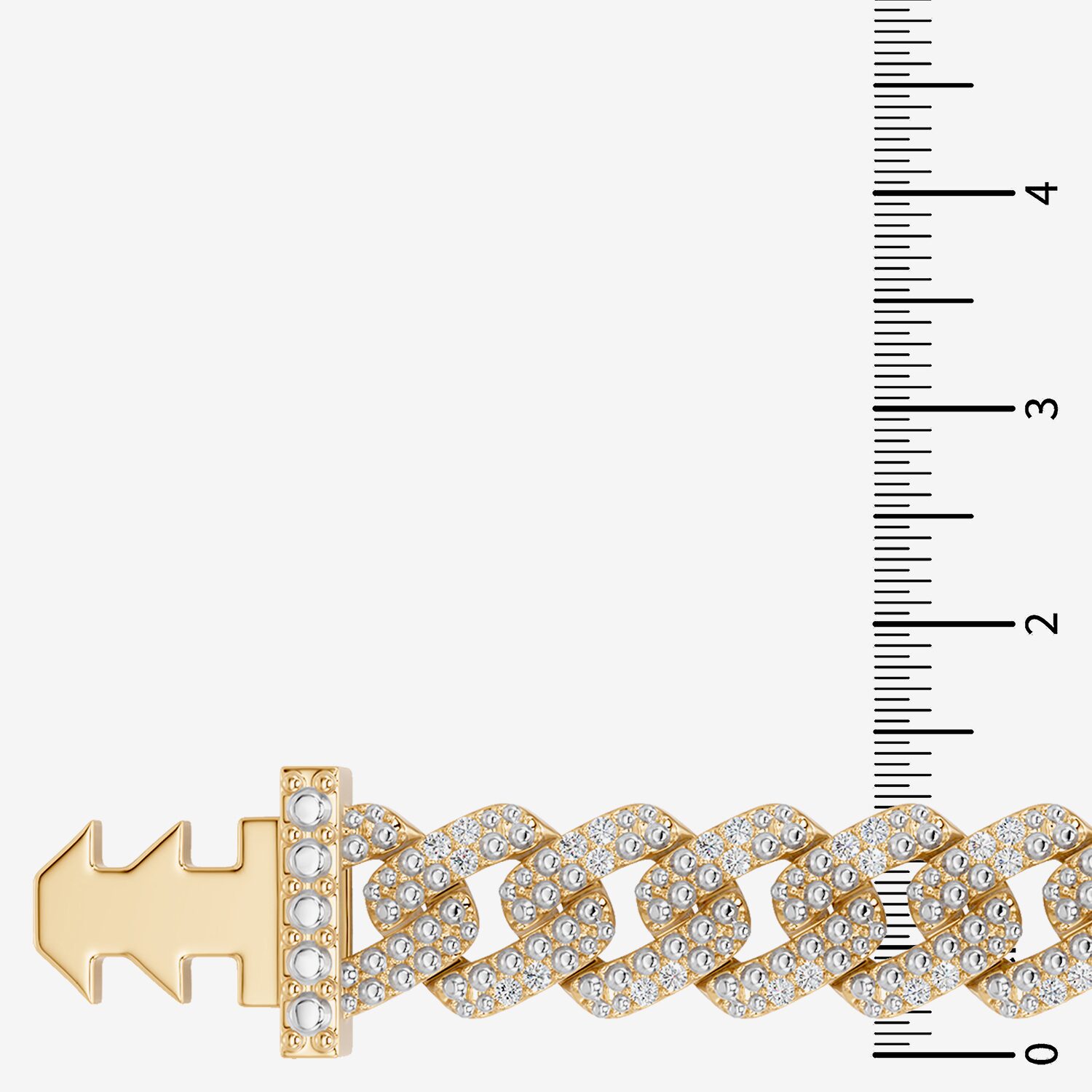 (F / Si2) Mens 14K Gold Over Silver 8 1/2 Inch Semisolid Cuban Chain Bracelet