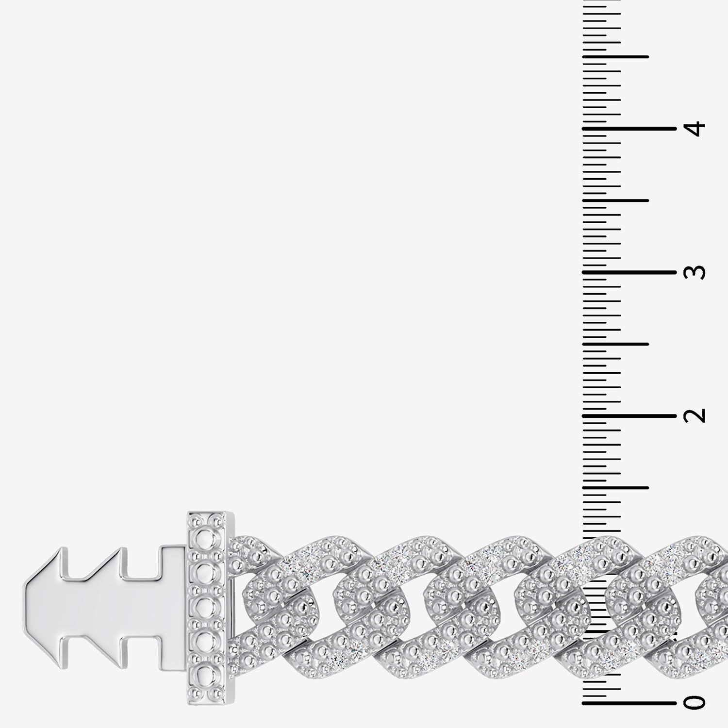 F / Si2) Mens Sterling Silver 8 1/2 Inch Semisolid Cuban Chain Bracelet