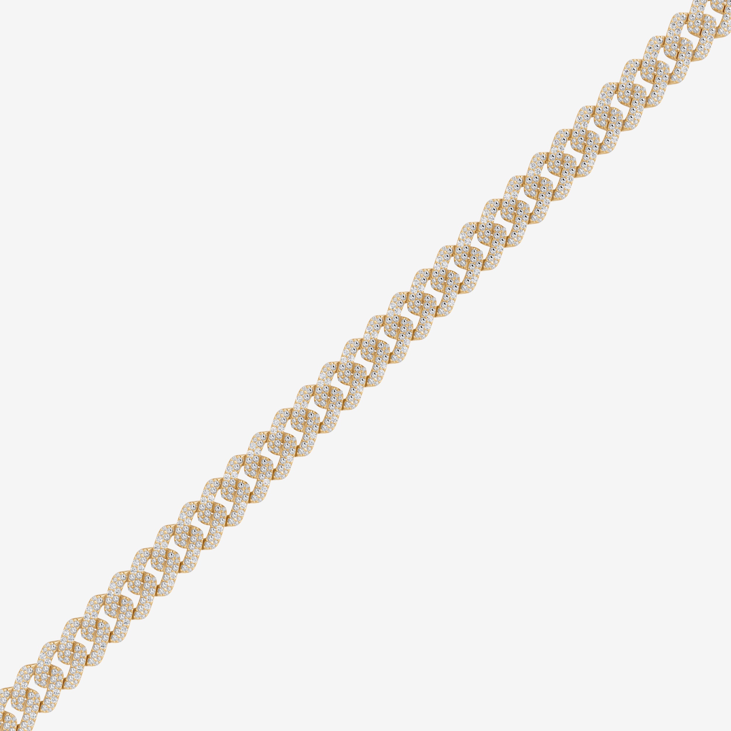 (F / Si2) Mens 14K Gold Over Silver 8 1/2 Inch Semisolid Cuban Chain Bracelet
