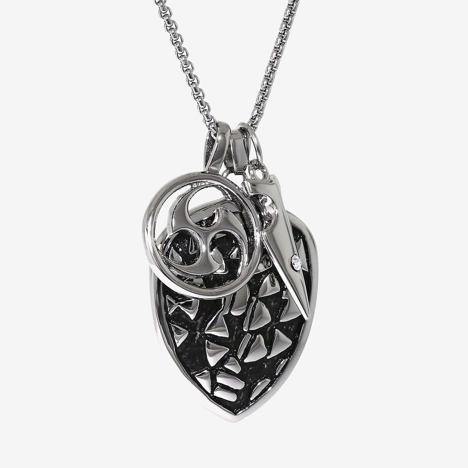 Limited Quantities! Mens White Cubic Zirconia Stainless Steel 24 Inch Pendant Necklace