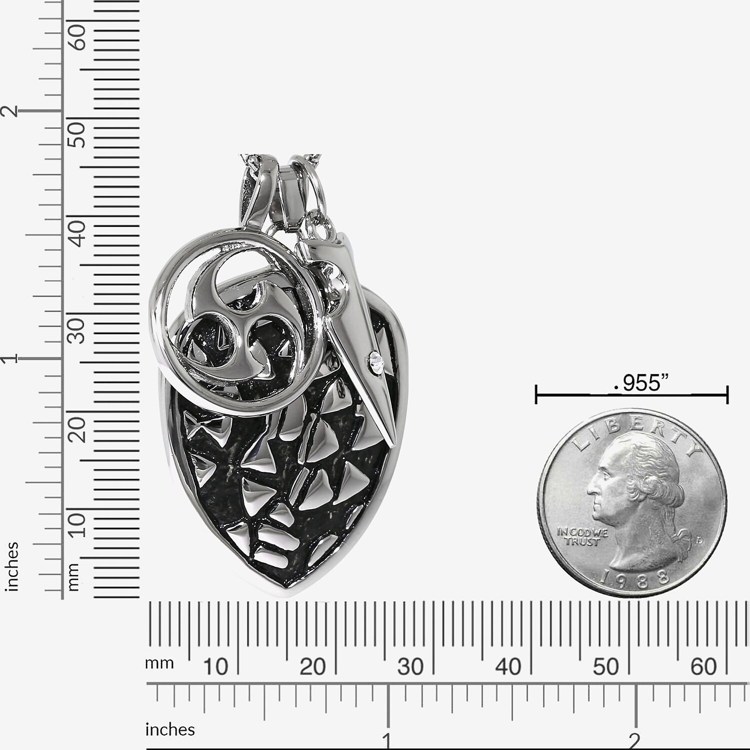 Limited Quantities! Mens White Cubic Zirconia Stainless Steel 24 Inch Pendant Necklace