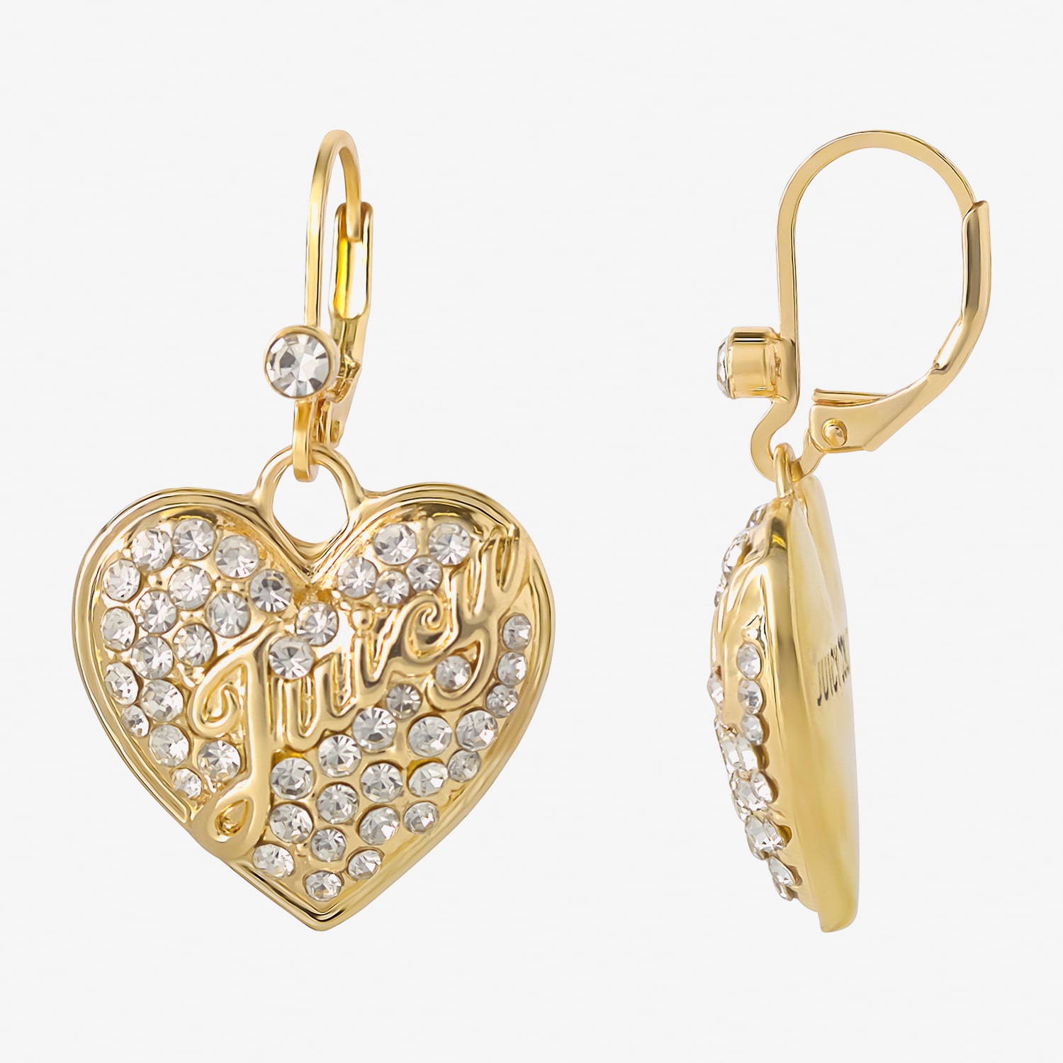 Juicy By Juicy Couture Womens Glass Heart Drop Earrings