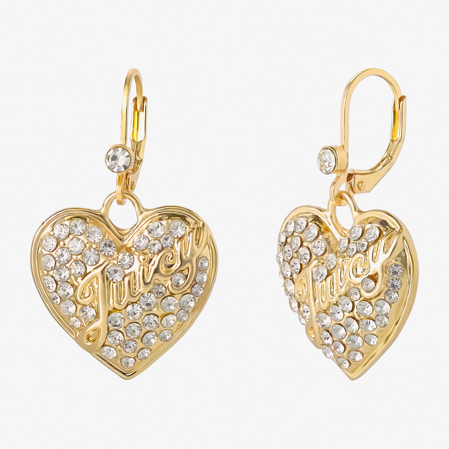 Juicy By Juicy Couture Womens Glass Heart Drop Earrings