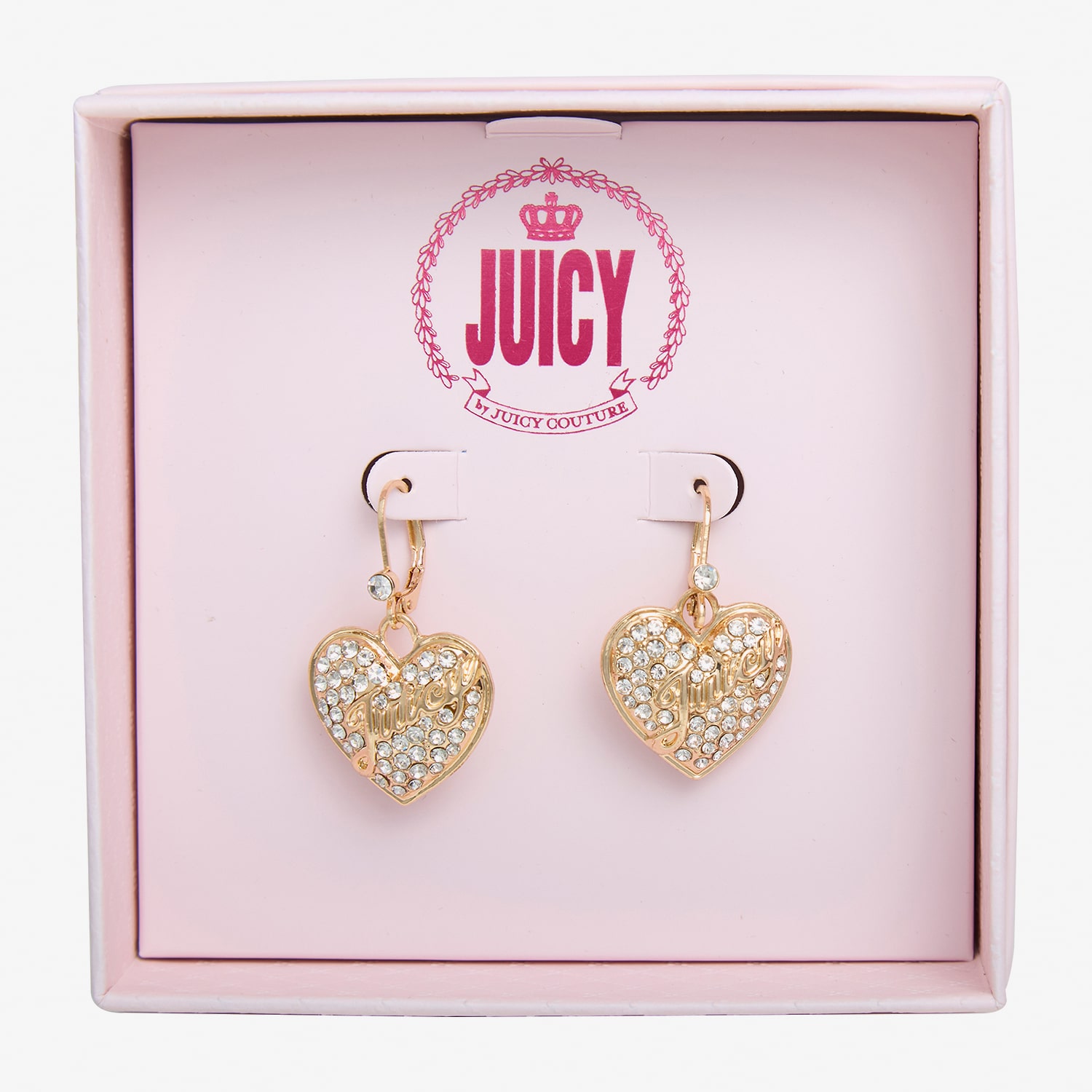 Juicy By Juicy Couture Womens Glass Heart Drop Earrings