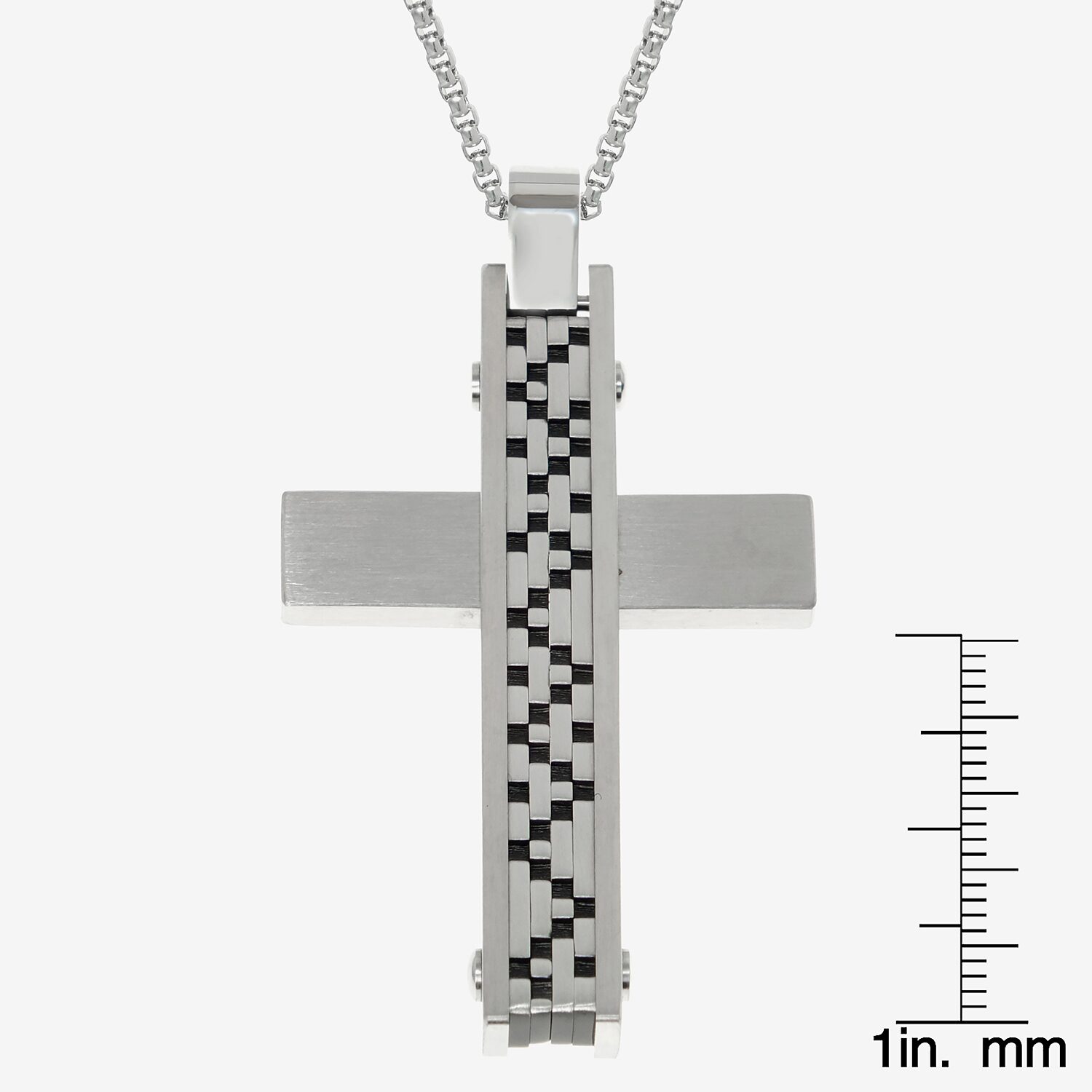 Limited Quantities! Mens Stainless Steel Cross 24 Inch Pendant Necklace