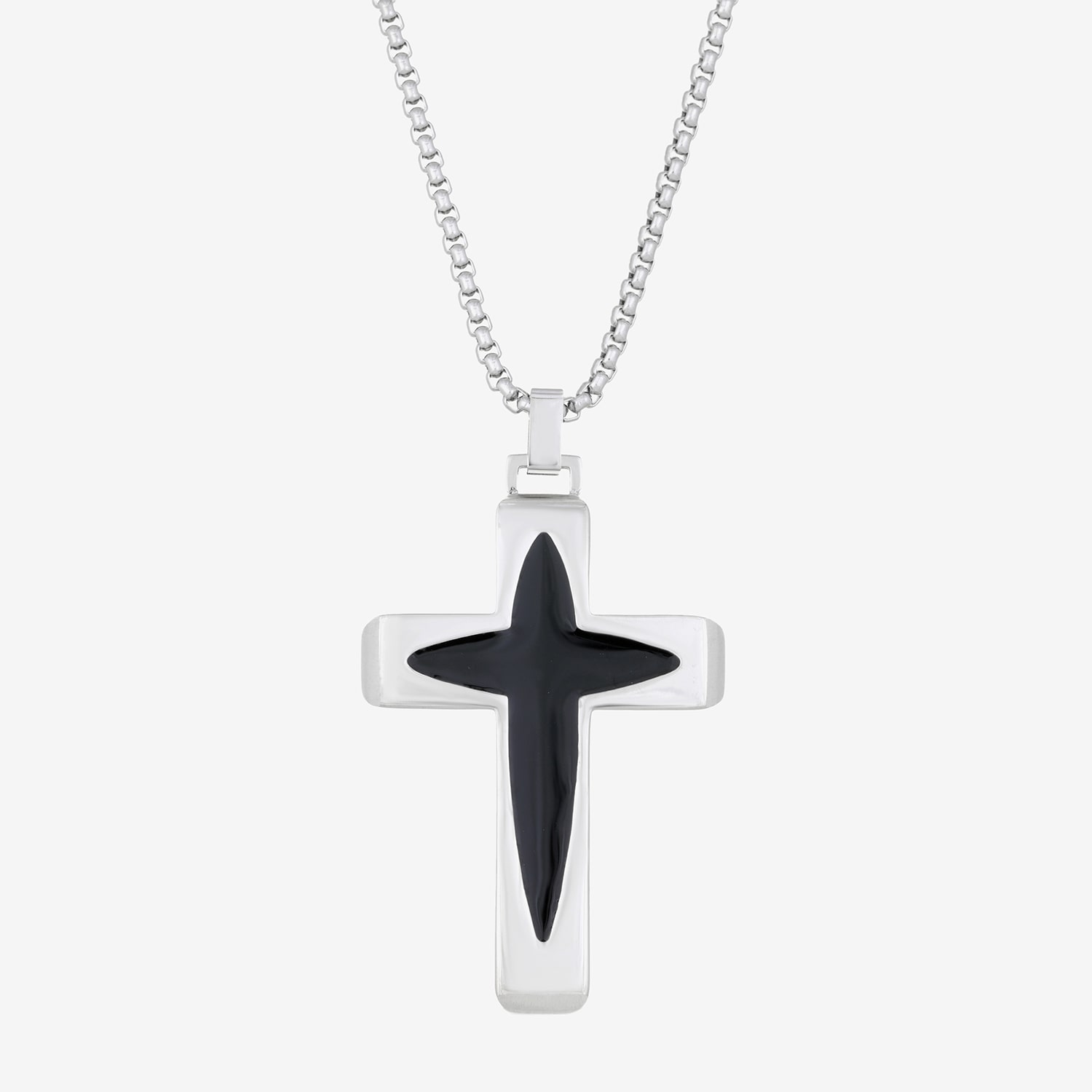 Limited Quantities! Mens Stainless Steel Cross 24 Inch Pendant Necklace