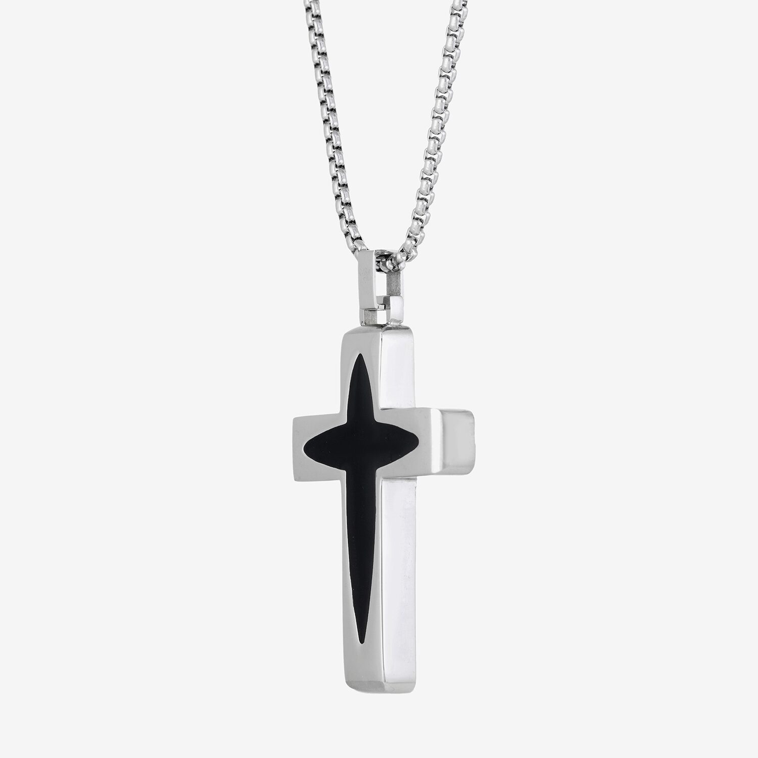 Limited Quantities! Mens Stainless Steel Cross 24 Inch Pendant Necklace