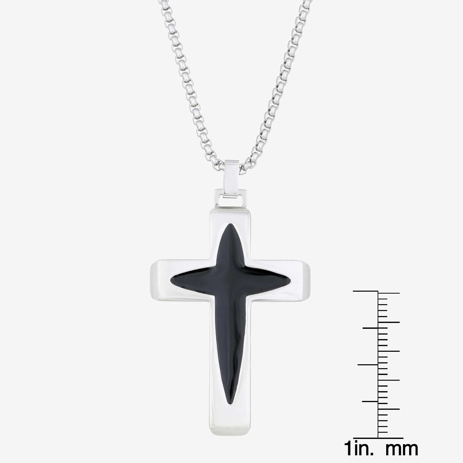 Limited Quantities! Mens Stainless Steel Cross 24 Inch Pendant Necklace