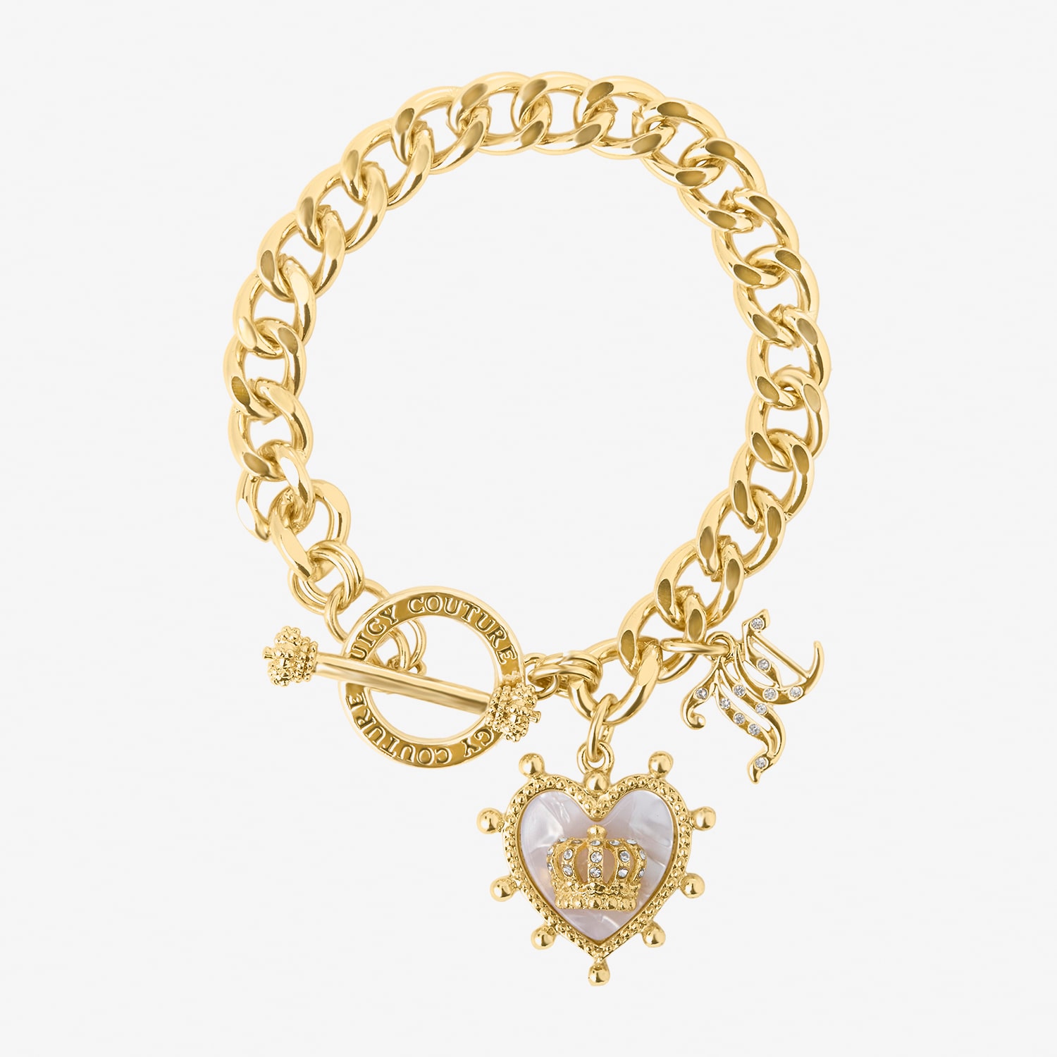 Juicy By Juicy Couture Womens Multi Color Glass Charm Bracelet