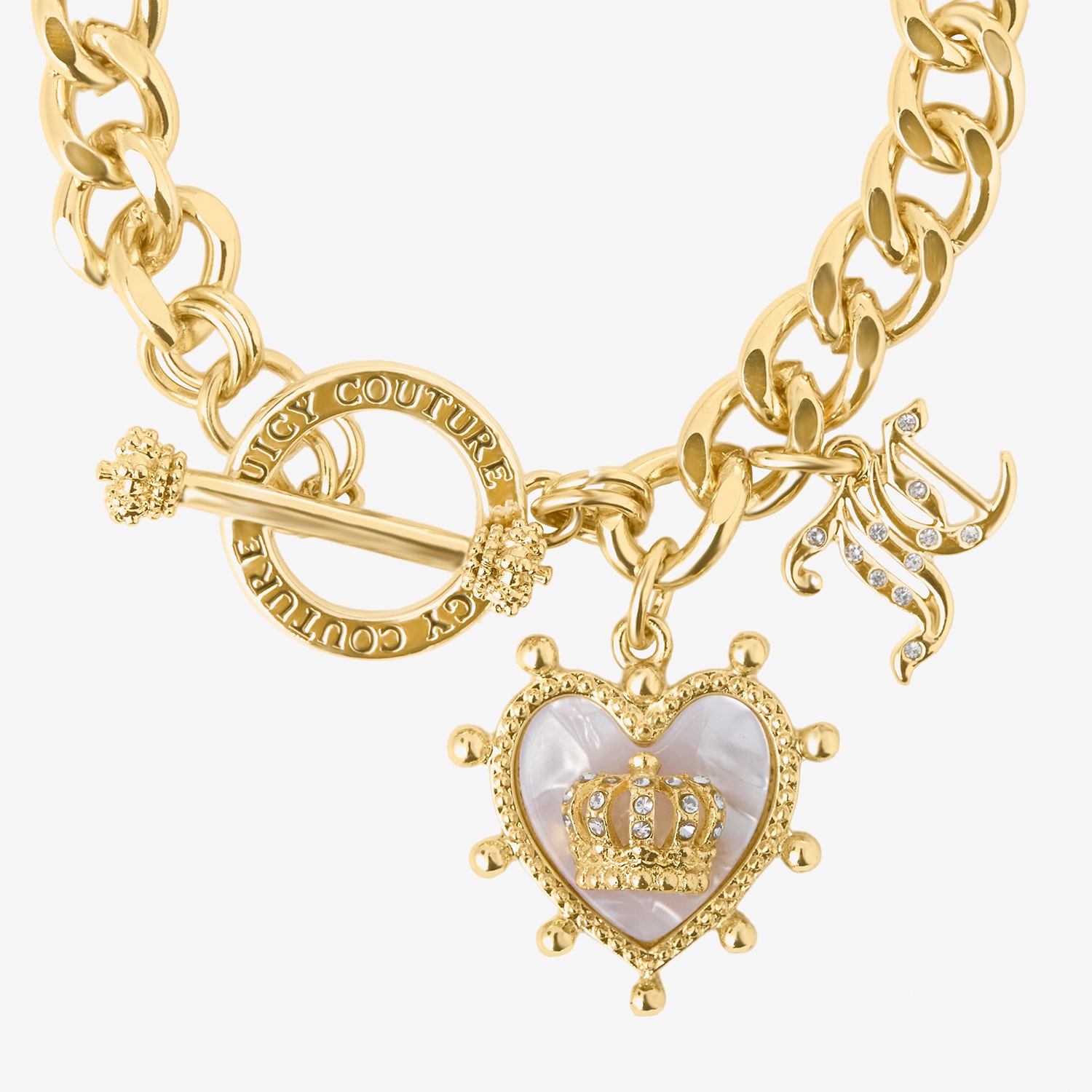 Juicy By Juicy Couture Womens Multi Color Glass Charm Bracelet