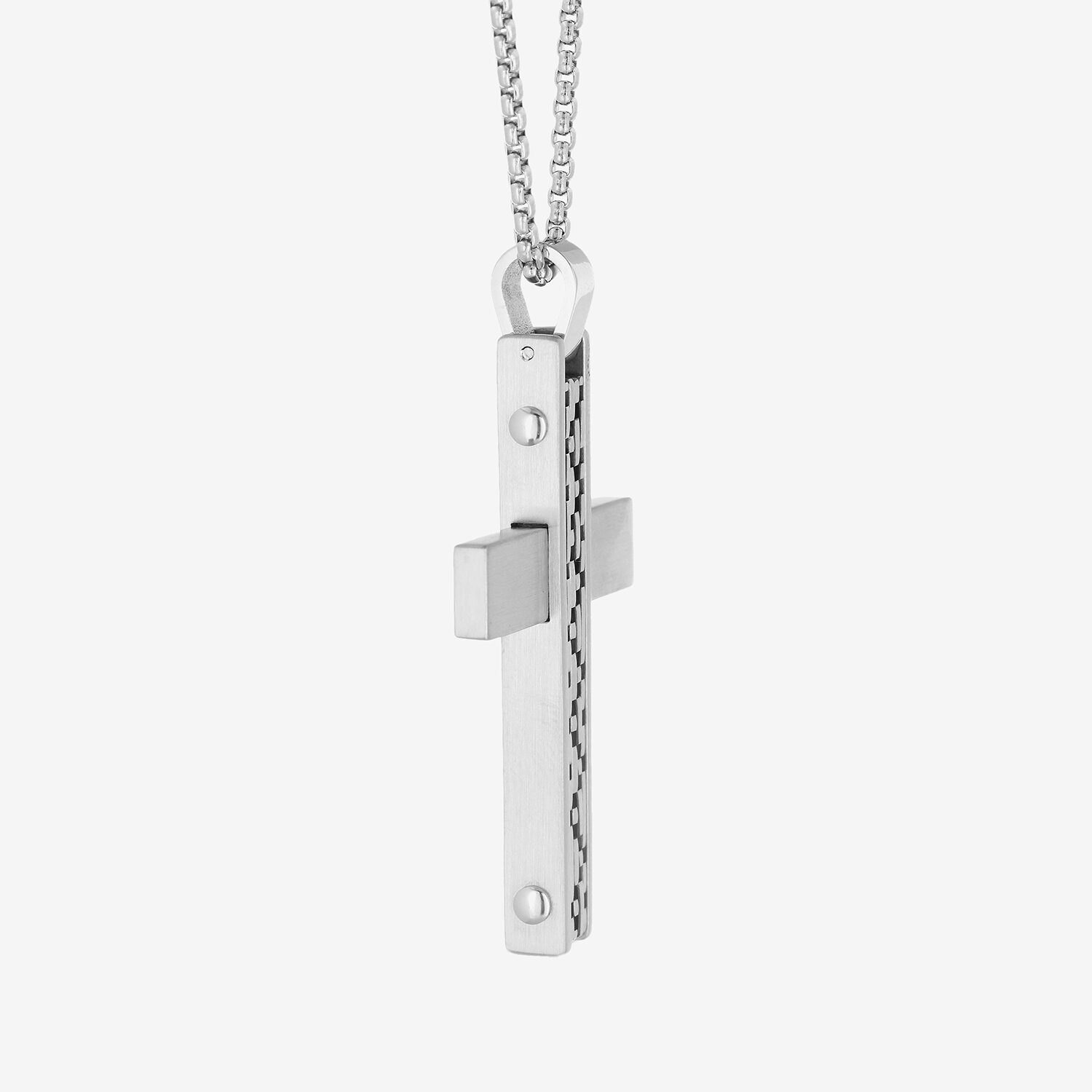 Limited Quantities! Mens Stainless Steel Cross 24 Inch Pendant Necklace