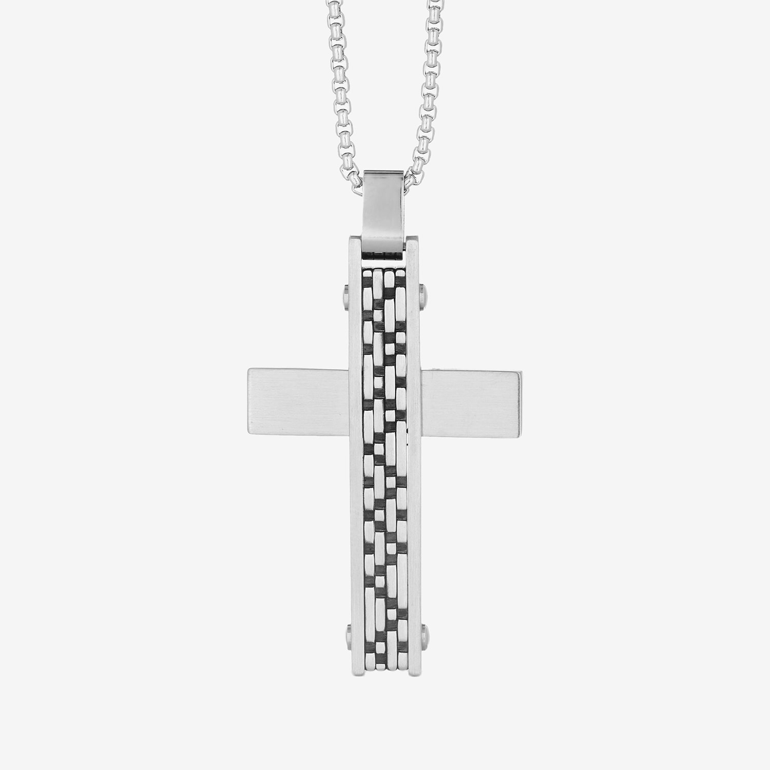Limited Quantities! Mens Stainless Steel Cross 24 Inch Pendant Necklace