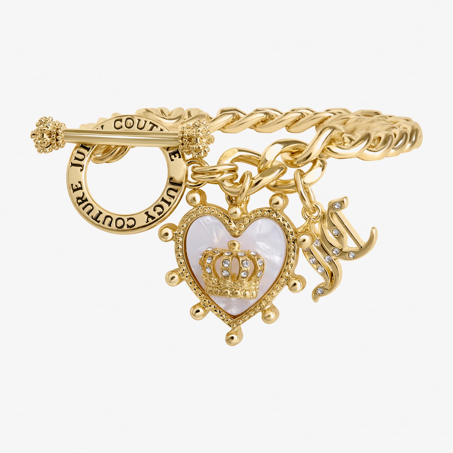 Juicy By Juicy Couture Womens Multi Color Glass Charm Bracelet