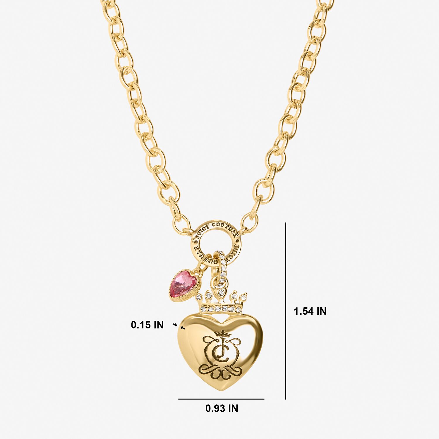 Juicy By Juicy Couture Womens Multi Color Glass 18 Inch Pendant Necklace