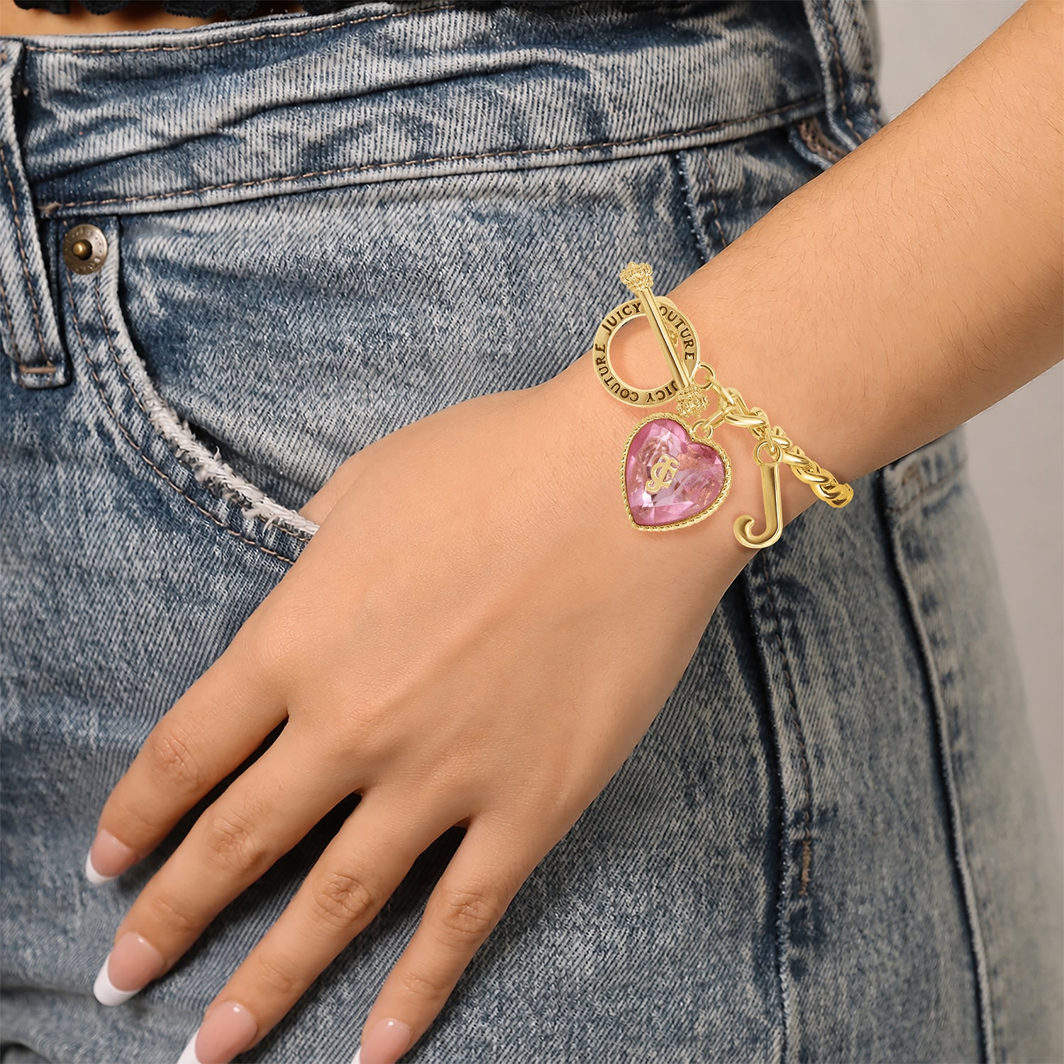 Juicy By Juicy Couture Womens Solid Cuban Chain Bracelet