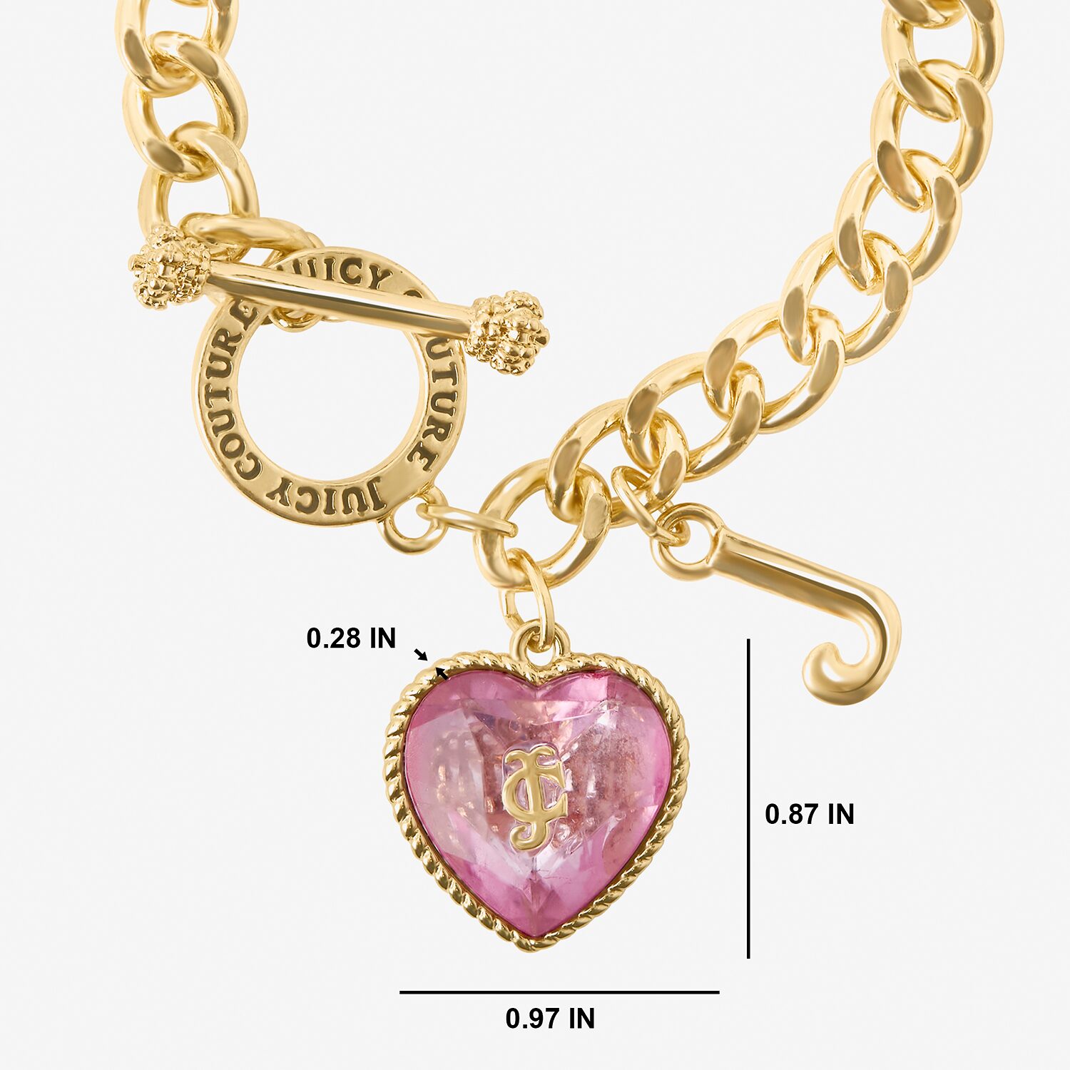 Juicy By Juicy Couture Womens Solid Cuban Chain Bracelet