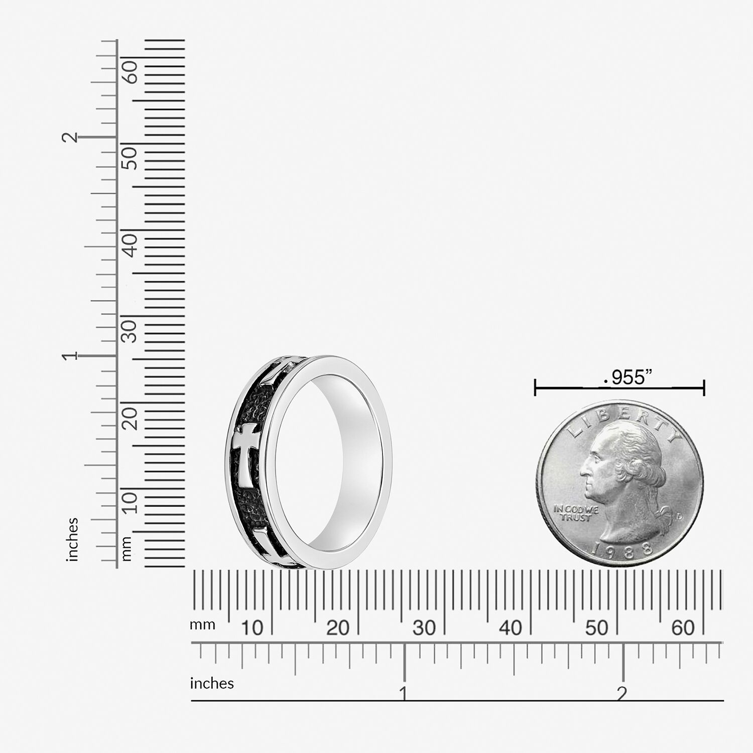 Limited Quantities! Mens 5.5MM Stainless Steel Cross Band