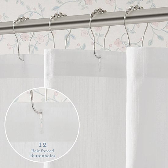 Laura Ashley Petal Bloom Scalloped Shower Curtain