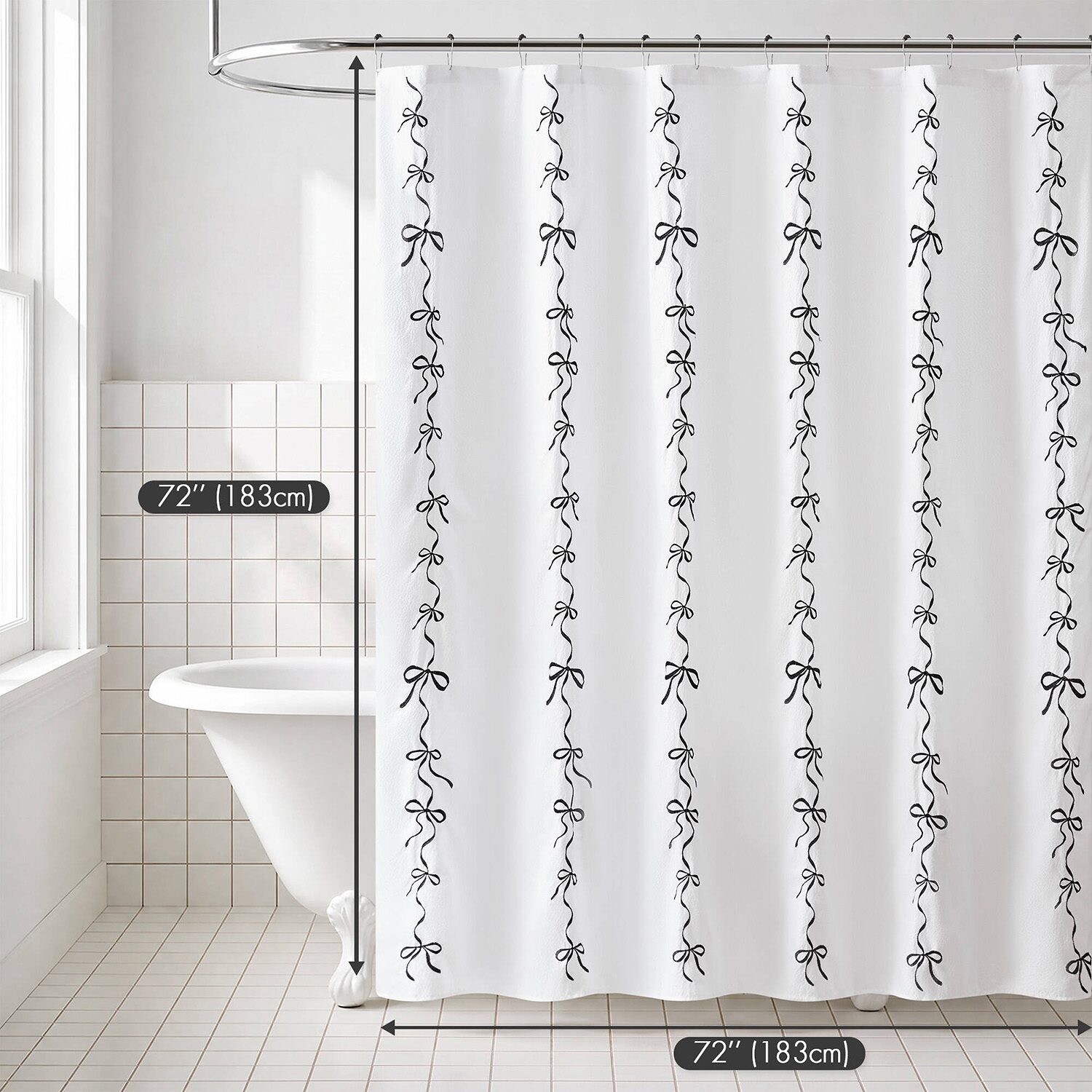 Madison Park Essentials Addison Bowed Shower Curtain